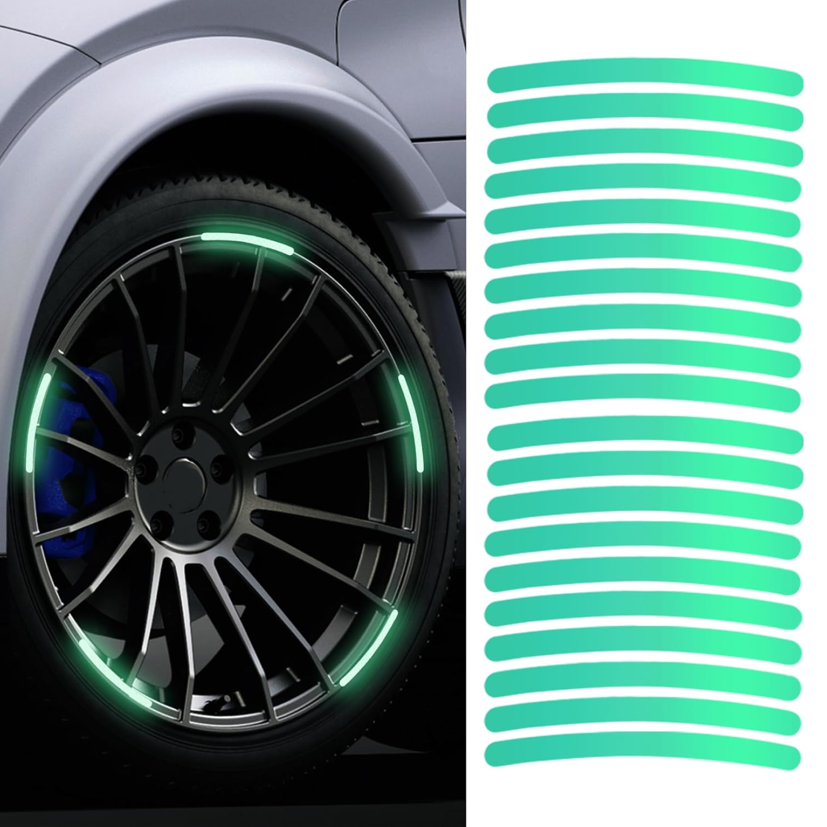 Reflective Car Wheel Stickers  Multicolored 20 Pcs For Night Safety  Velvet Wheels