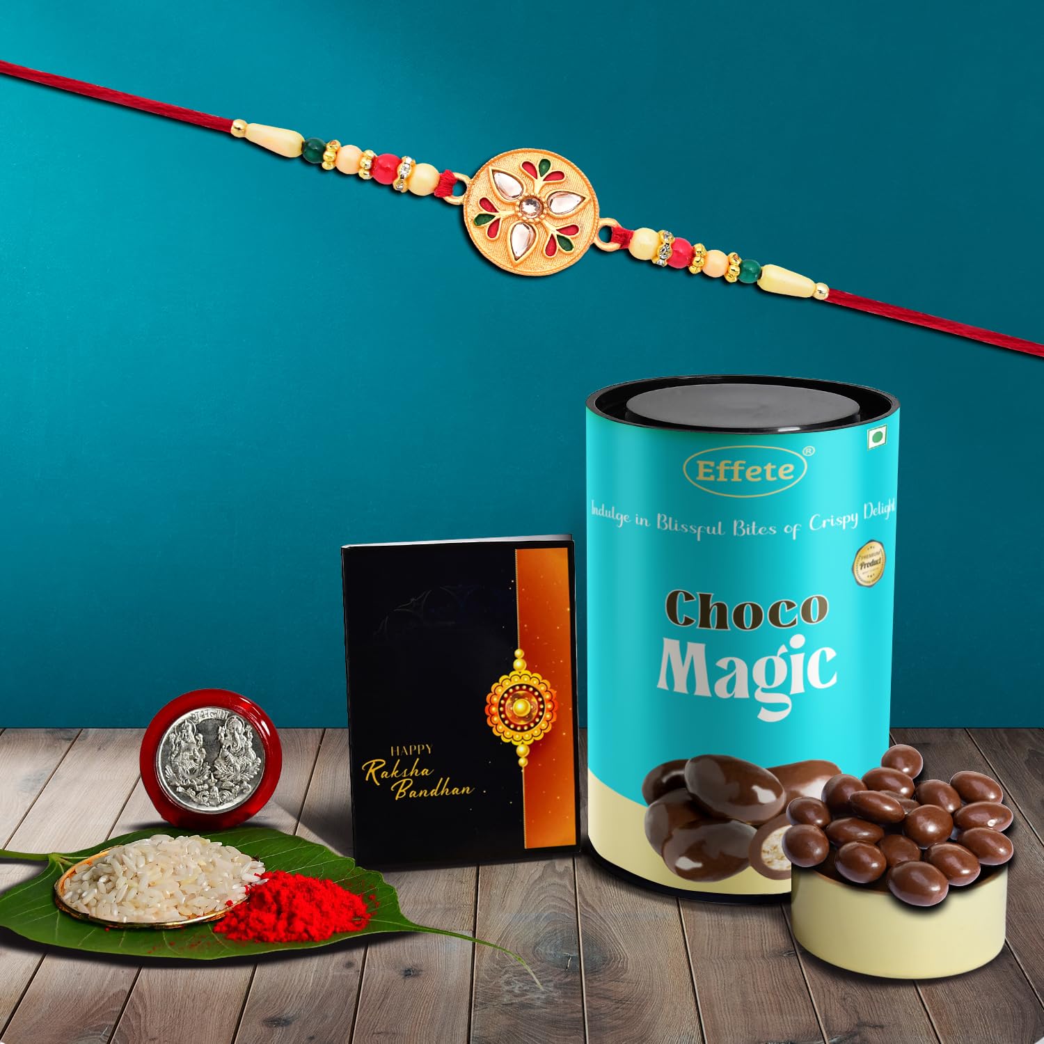 Raksha Bandhan Gift Combo – Choco Magic & Beautiful Rakhi
